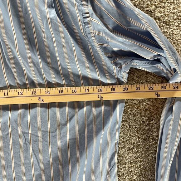 Vintage Abercrombie Fitch Shirt Mens Small Blue Striped Muscle Button Up Preppy - Picture 8 of 10